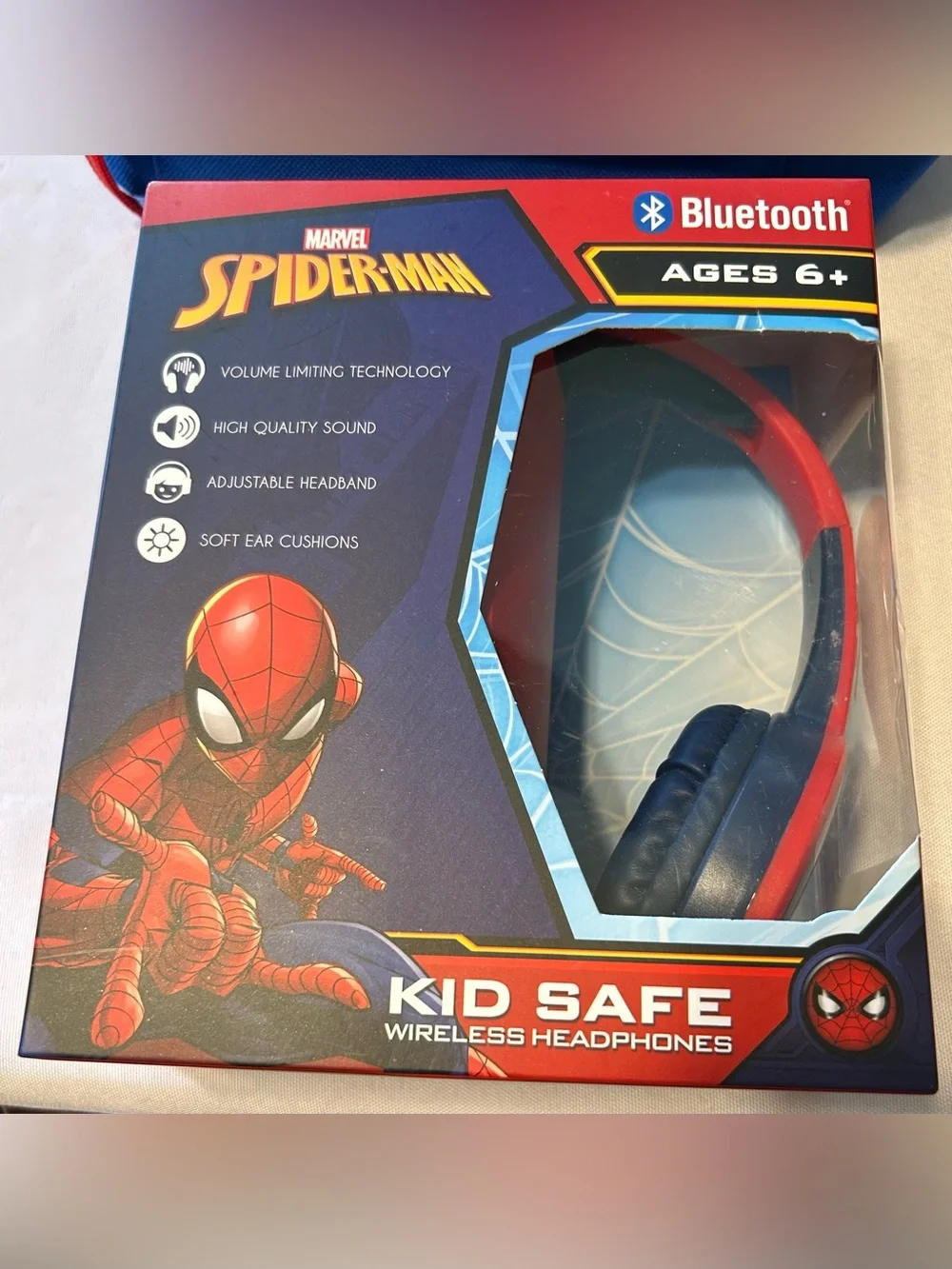 Hasbro Marvel Spiderman Mask, Headphones, Lunch Tote & Playing Card’s Bundle